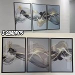 Quadros Decorativos Sala Abstrato Linha Gold Luxo