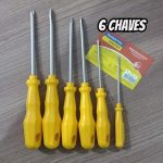 Tramontina 41516506, Jogo de Chaves de Fenda 6 Peças, Amarelo