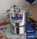 Cuscuzeira Tramontina Brava Em Aço Inox Com Alças E Tampa 14 Cm 2, 1 L