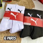 Kit 6 Pares Meias Puma Cano Médio Alto Algodão