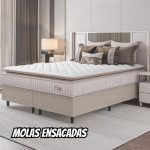 Cama Box Colchão Casal Molas Ensacadas City Pillow Top 138x188x61cm