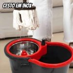 Mop Giratorio Com Cesto Em Inox Preto – Nybc