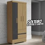 Guarda Roupas Solteiro 3 Portas 2 Gavetas Coimbra Atacama