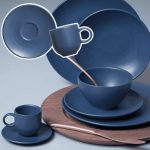 Conjunto C/ 6 Xícaras De Café C/ Pires Coup Stoneware Boreal 97 ml