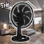 Ventilador de Mesa Elgin Breeze Air Preto 40cm 7 Pás 110V