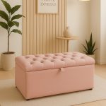 Baú Organizador Puff Estofado 90x40x42cm