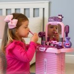 Bancada Penteadeira Infantil 3 em 1 Maleta 21 Peça Maxi Toys
