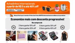 Produtos a partir de R$ 4 – Desconto progressivo Amazon internacional, até 80% OFF