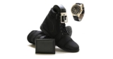 Kit Bota Masculina Coturno Lona + Relógio + Carteira + Cinto JDK