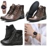 Bota Coturno Cano Curto Com Relógio Gold Feminino DUBUY 603FDB