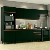 Cozinha Completa Madesa Reims 320001 com Armário e Balcão – Preto