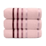 Kit Com 3 Toalhas De Banho Cor De Rosa 70cm X 130cm Mônaco