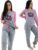 Pijama Longo Inverno Mescla com Pink