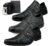 Kit 3 Pares Sapato Social em Couro Masculino Preto com Cinto e Carteira