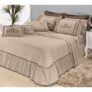 Kit Cobre Leito Mosaico Casal Queen 7 Peças Bordado 100% Poliéster – Avelã