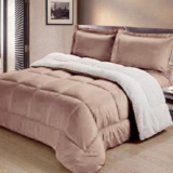 Coberdrom Sherpa Casal Queen Tipo Lã de Carneiro Dupla Face 2 em 1 Bege Cotex