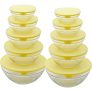 Conjunto de Potes de Vidros Redondos Com Tampa Plástica Amarelo 10 Peças – Bon Gourmet
