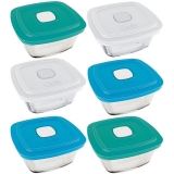 Conjunto de Potes de Vidro 6 Peças de 1L Colorido Facilita Vap com Tampa da Nadir Figueiredo