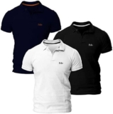 Kit com 3 Camisas Básica Piquet, Polo Match, Masculino