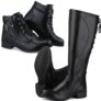 Kit 2 Pares Bota Casual Feminina Neway Cano Longo e Cano Curto Preto