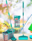 Mop Fit Giratório 3 em 1 com Esponja Multiuso + Rolo Adesivo Lavável para Sofás e Tapetes + Esponja Multiuso – Fun Clean