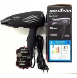 Secador de Cabelo Britania Preto para Viagem Dobrável 1000W 2 Velocidades Easy Travel