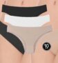 Kit 10 Calcinha de Algodão Tanga Sortida Comfort Cotton Feminina A10
