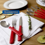 Faqueiro Inox 42 peças New Color Vermelho La Cuisine by Tramontina