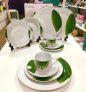 Aparelho de Jantar e Chá 20 Peças Lyor Porcelana – Redondo Branco Leaves