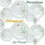 Aparelho de Jantar 20 Peças Schmidt Octogonal – Porcelana Eliana