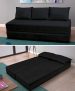 Sofá Cama 3 Lugares 3 Almofadas Maio Móveis Slim Animale Preto
