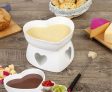 Aparelho de Fondue Cerâmica Scalla Branco – 2 Peças Funny Coração Branco