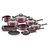 Jogo De Panelas 10 Peças Trevalla Gourmet Cereja e Grafite