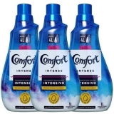 Amaciante de Roupa Comfort Intense Original – Concentrado 3 Unidades de 1L Cada