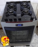 Fogão 4 Bocas Mesa de Vidro Dako Titanium – Acendimento Automático Supreme Timer Glass