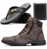 Kit de Bota Casual com Chinelo e Carteira – Ferraretto Cafe