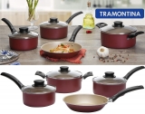 Jogo de Panelas Tramontina Antiaderente – Vermelho 4 Peças Turim