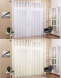Cortina De Janela Varão Voil para Sala Ou Quarto Ilhós Cromado