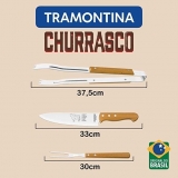 Kit Para Churrasco Tramontina 3 Pecas 22399/075 Madeira, Tamanho Único