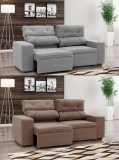 Sofá Retrátil Reclinável 3 Lugares Suede