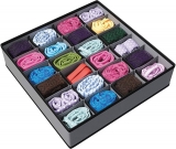 Organizador de Peças Intimas, 24 Divisórias, Cinza, Euro