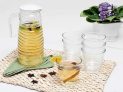Conjunto de Jarra 1,1L e Copos 250ml de Vidro – Lyor Colmeia 7 Peças