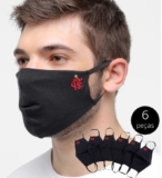 Kit De Máscaras De Proteção Flamengo Ergonômica Laváveis – 6 Unid – Preto