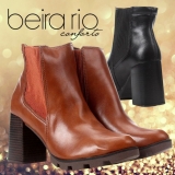 Bota Chelsea Beira Rio Tratorada Salto Quadrado Feminina