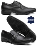 Kit 2 Pares Sapato Social Masculino Couro Legítimo