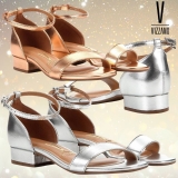 Sandália Vizzano Baixa Pulseira Metalizada Feminina