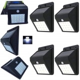Luminária Solar 20 Leds Com Sensor De Presença E Movimento Kit 4