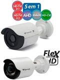 Câmera de Segurança Bullet Flex 1MP HD CB128P, Tecvoz, Branco
