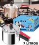 Panela de Pressão 7 L Clock Original Fechamento Interno em Alumínio Polida com Sistema de Segurança Avançado