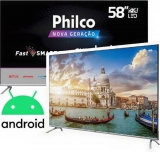 Smart TV LED 58″ UHD 4K Philco PTV58G71AGBLS Inteligência Artificial Google Assistente, Chromecast Built-In, Dolby Audio, HDR e Processador Quad-Core